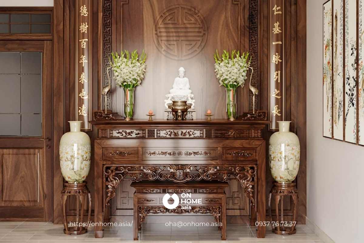 Bàn thờ gỗ Óc Chó sang trọng