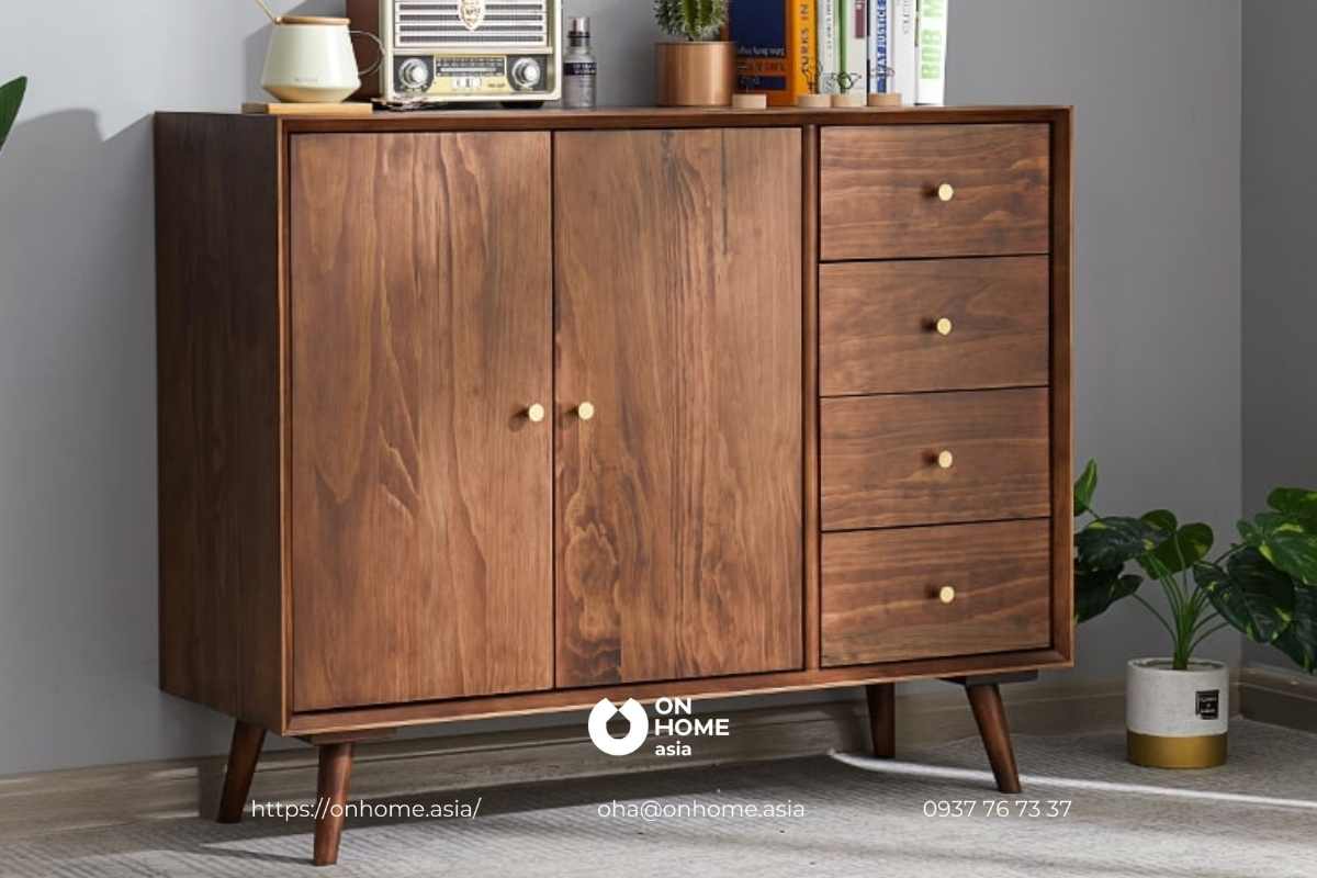 Thiết kế tủ giày gỗ Óc Chó hiện đại, đẹp mắt