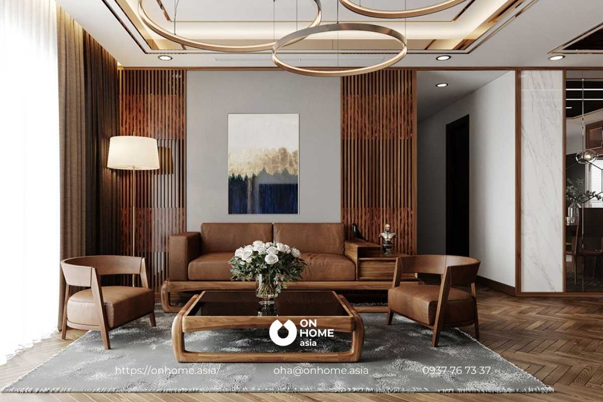 Bộ sofa gỗ nhỏ gọn