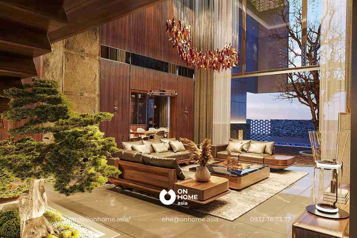 phòng khách gỗ Óc Chó 