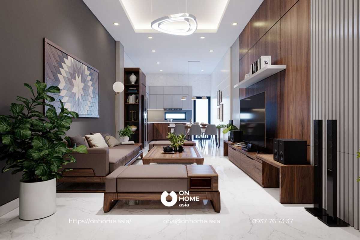 Nội thất phòng khách nhà phố hiện đại
