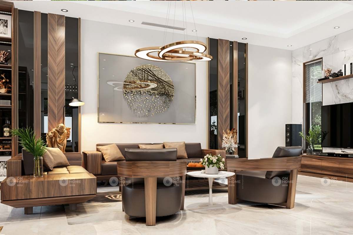 Thiết kế phòng khách gỗ đẹp và sang trọng&nbsp;
