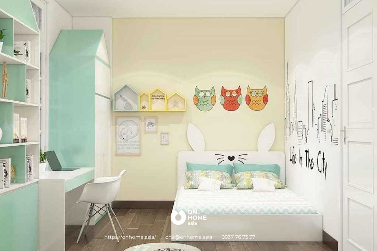 Phòng trẻ em tích hợp nhiều không gian từ học tập, ngủ, vui chơi
