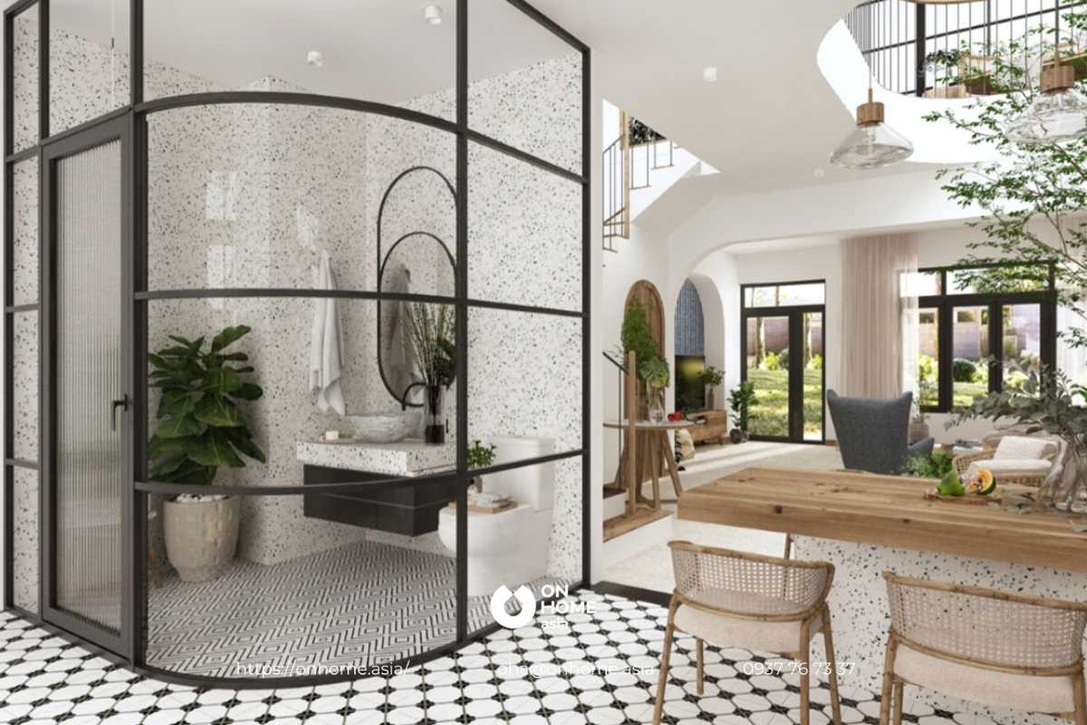 Nội thất phòng tắm biệt thự phong cách Địa Trung Hải