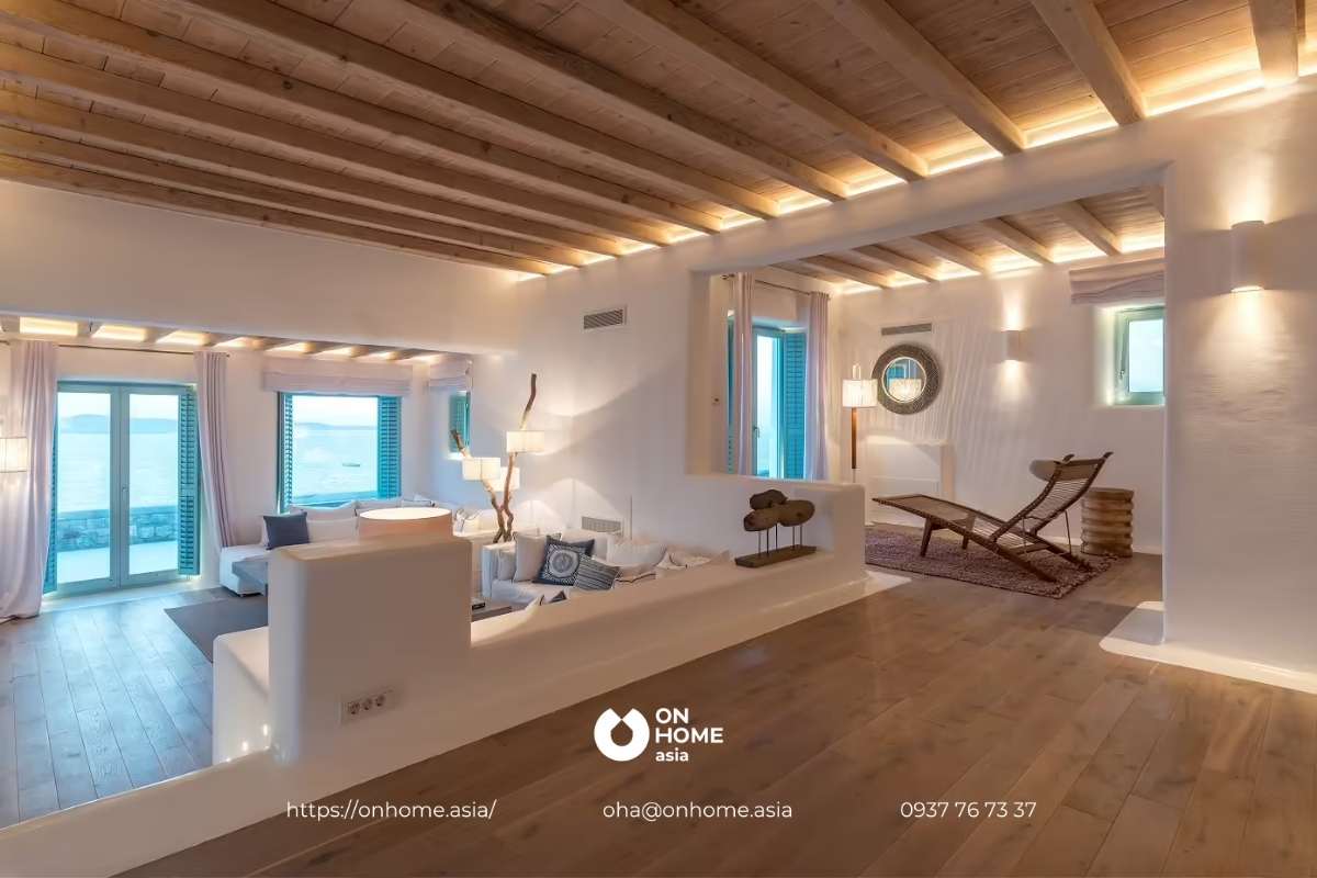 Không gian phòng khách rộng rãi thông thoáng