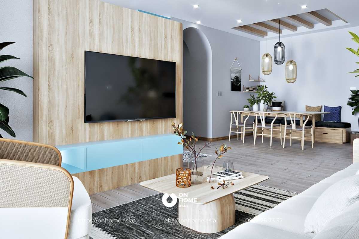 Phòng khách liền bếp rộng rãi