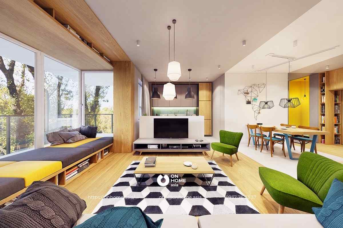 Thiết kế nội thất căn hộ phong cách Funky
