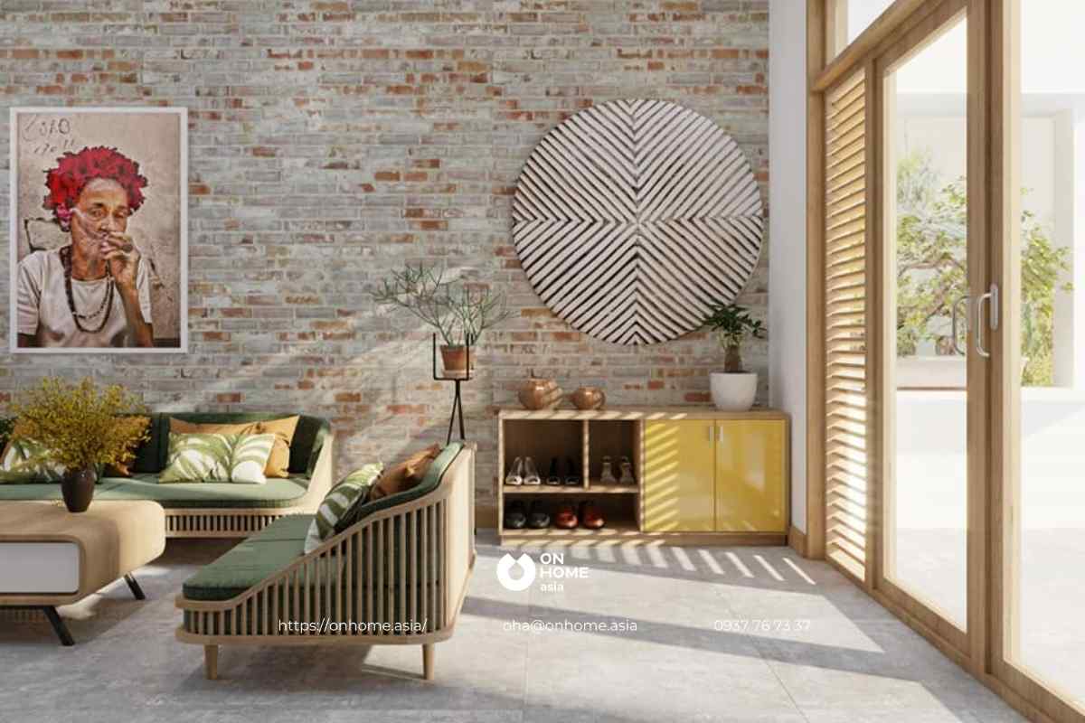 Thiết kế nội thất nhà phố phong cách Thô Mộc tinh tế