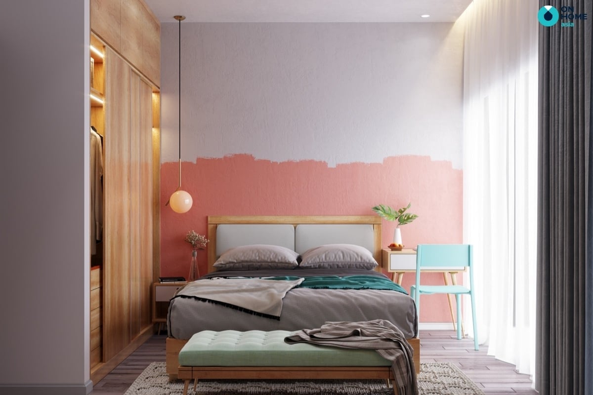 Phòng ngủ với gam màu nhẹ nhàng