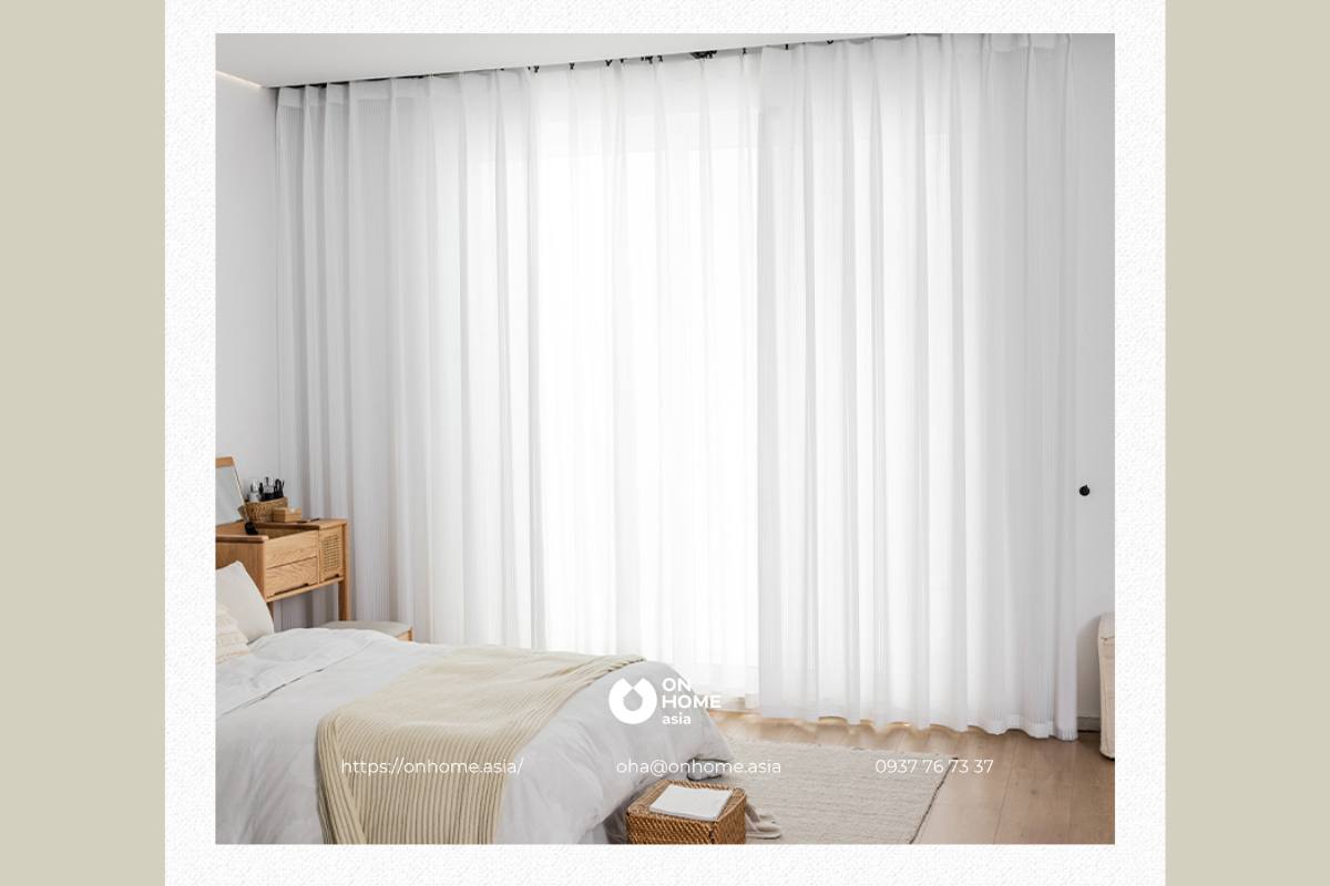 Rèm voan cửa sổ màu trắng đẹp