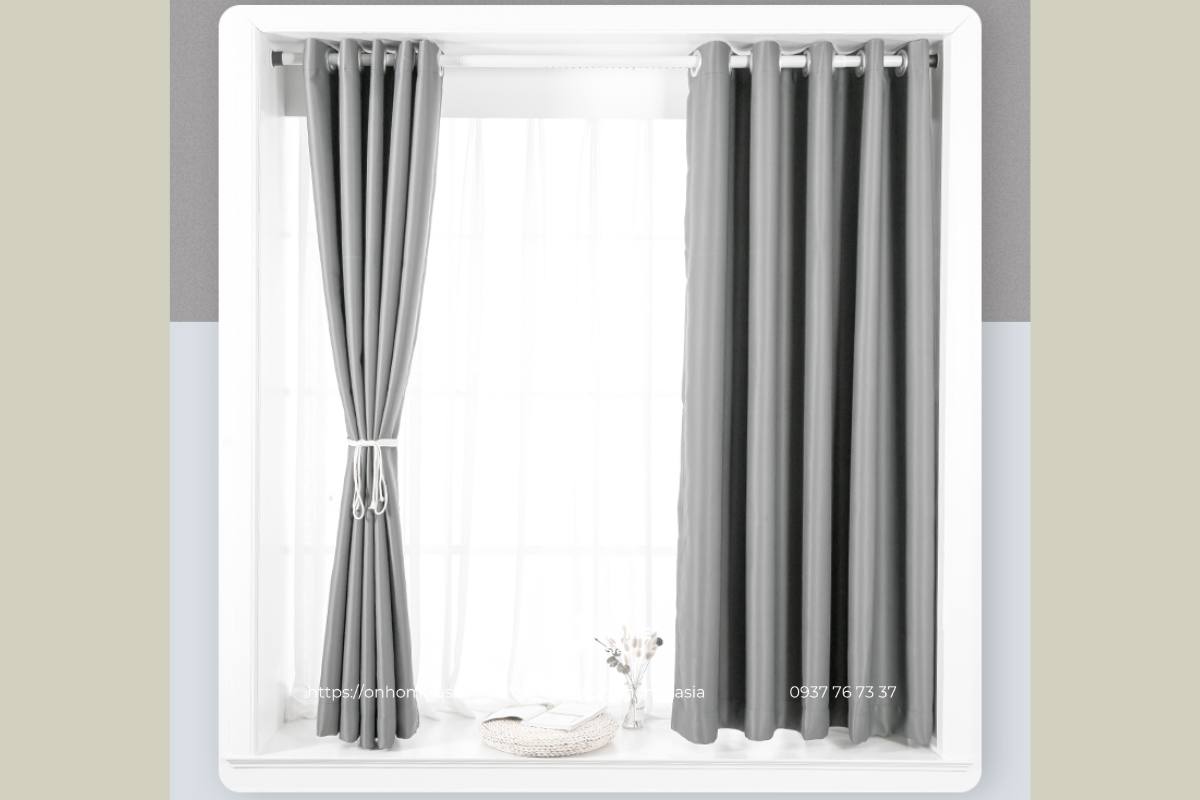Rèm phòng ngủ màu xám cao cấp