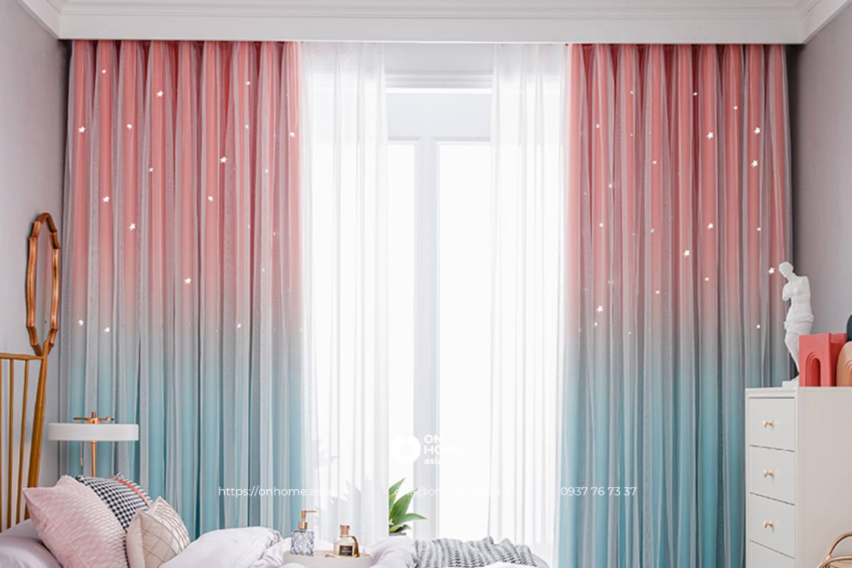 Rèm 2 lớp trang trí cao cấp