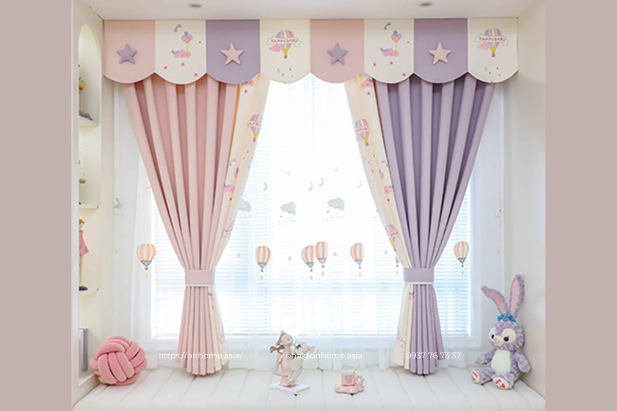 Rèm cửa sổ phòng ngủ bé gái dễ thương