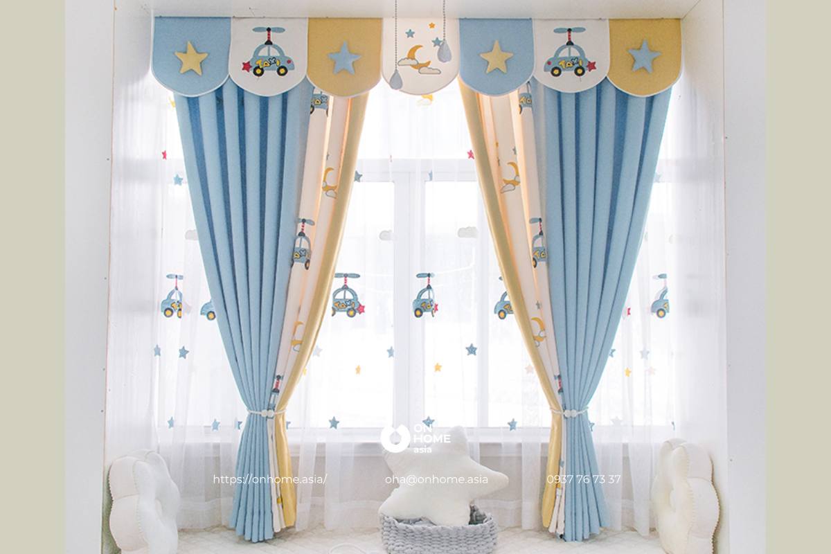 Rèm cửa sổ phòng ngủ bé trai