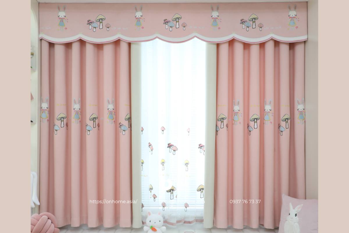 Rèm 2 lớp chống nắng đẹp trang trí phòng ngủ trẻ em