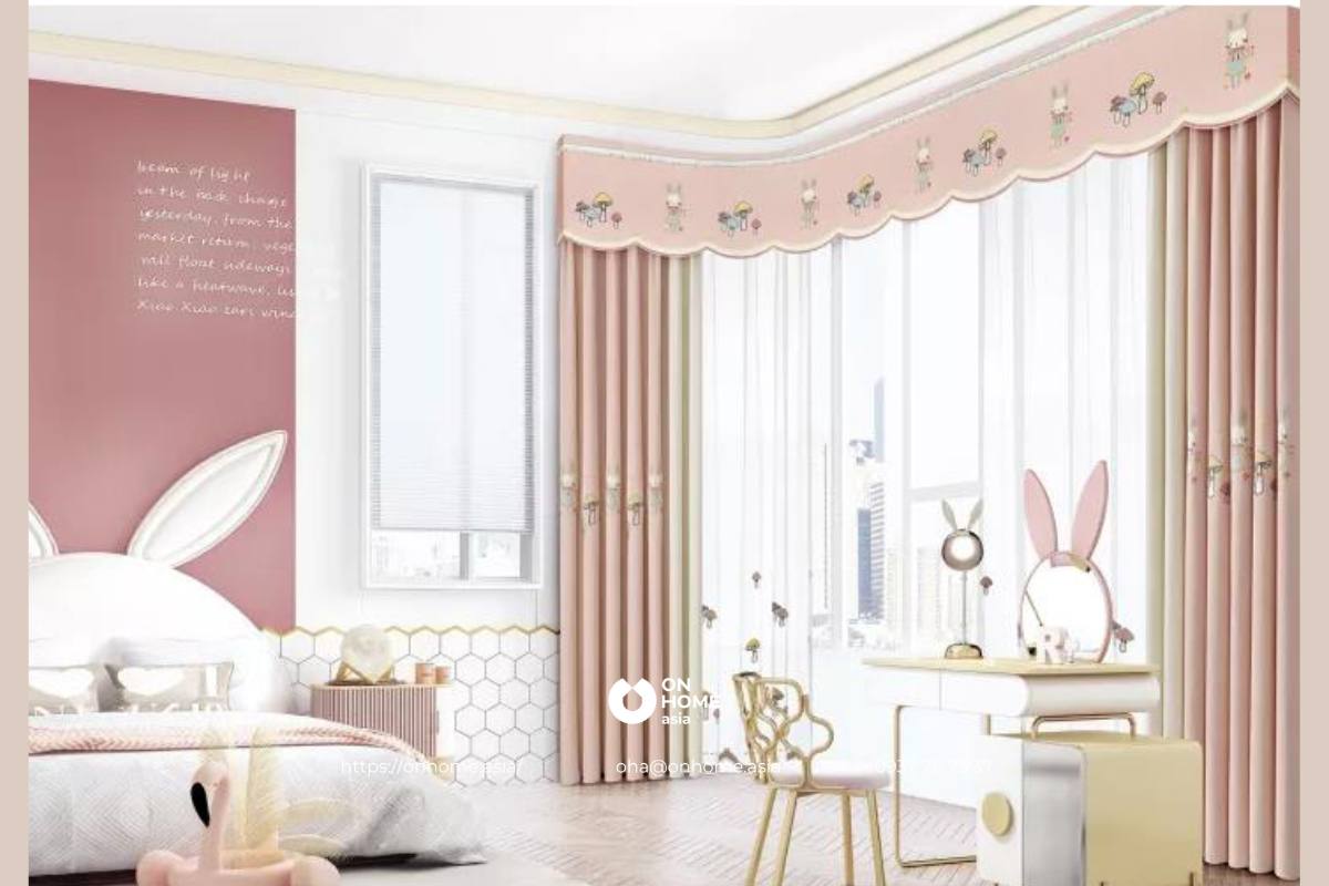 Rèm cửa sổ phòng ngủ bé gái đẹp