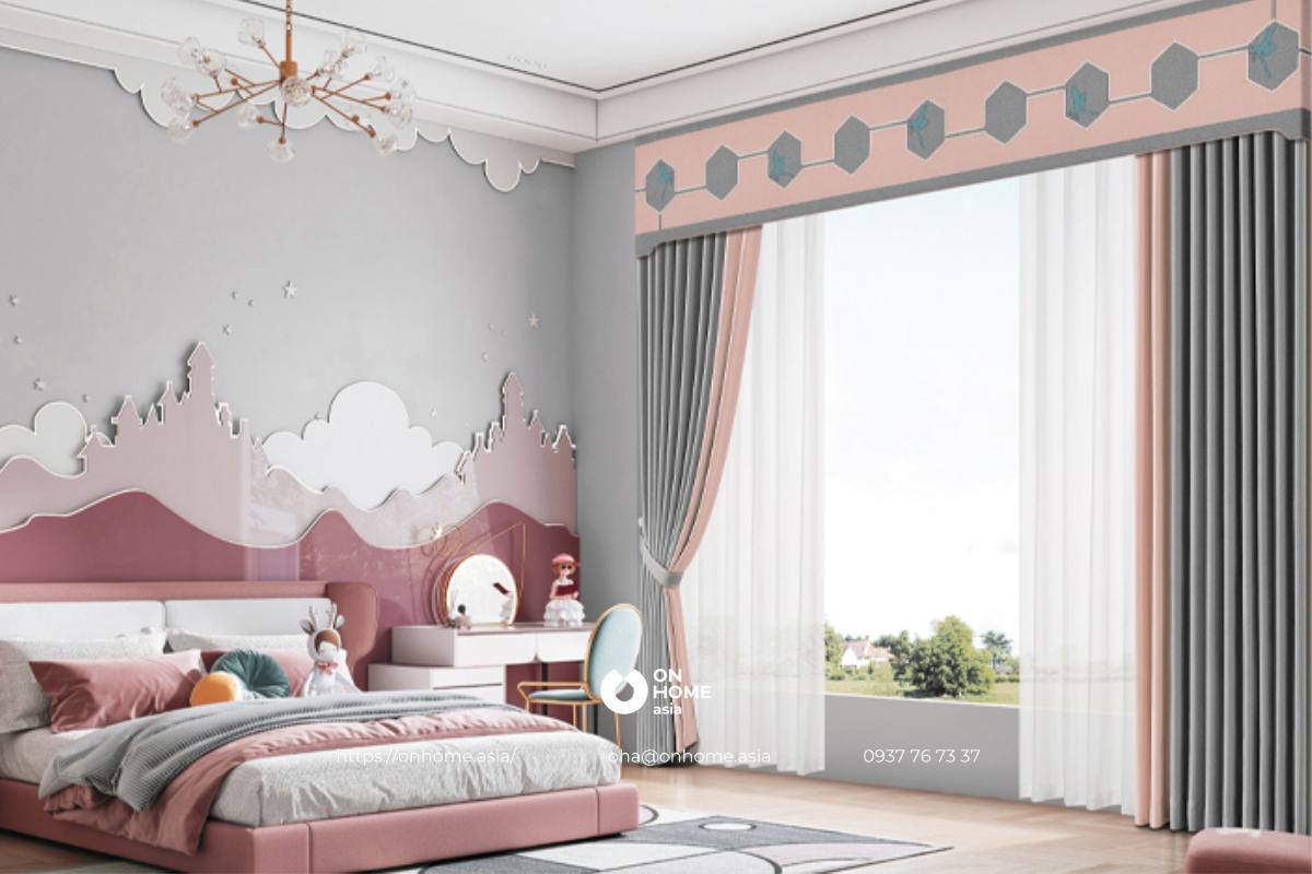 Rèm công chúa phòng ngủ bé gái