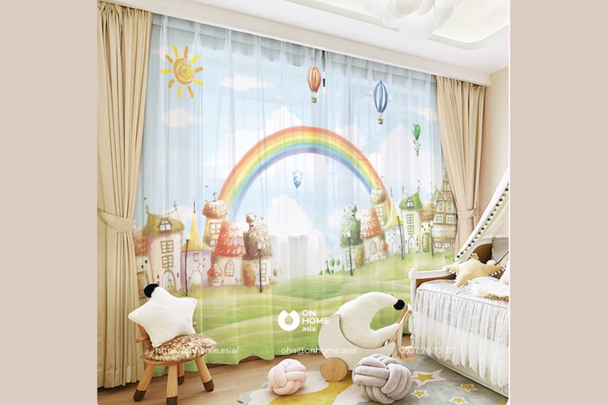 Rèm cửa sổ phòng ngủ bé trai dễ thương