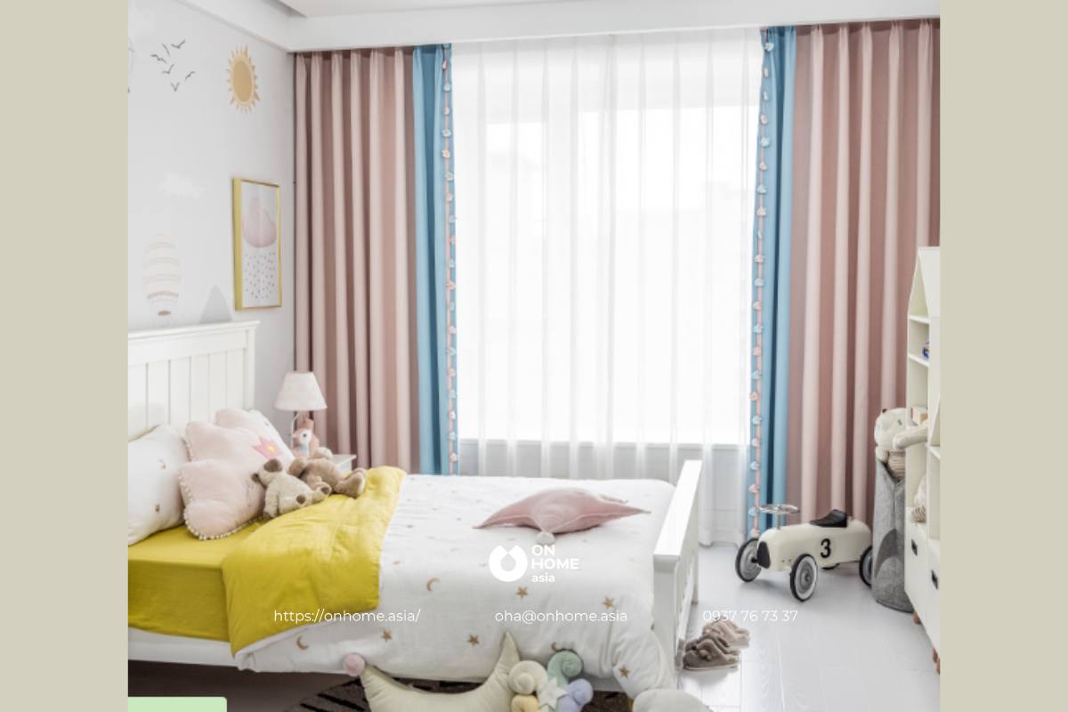 Rèm phòng ngủ bé gái ấn tượng