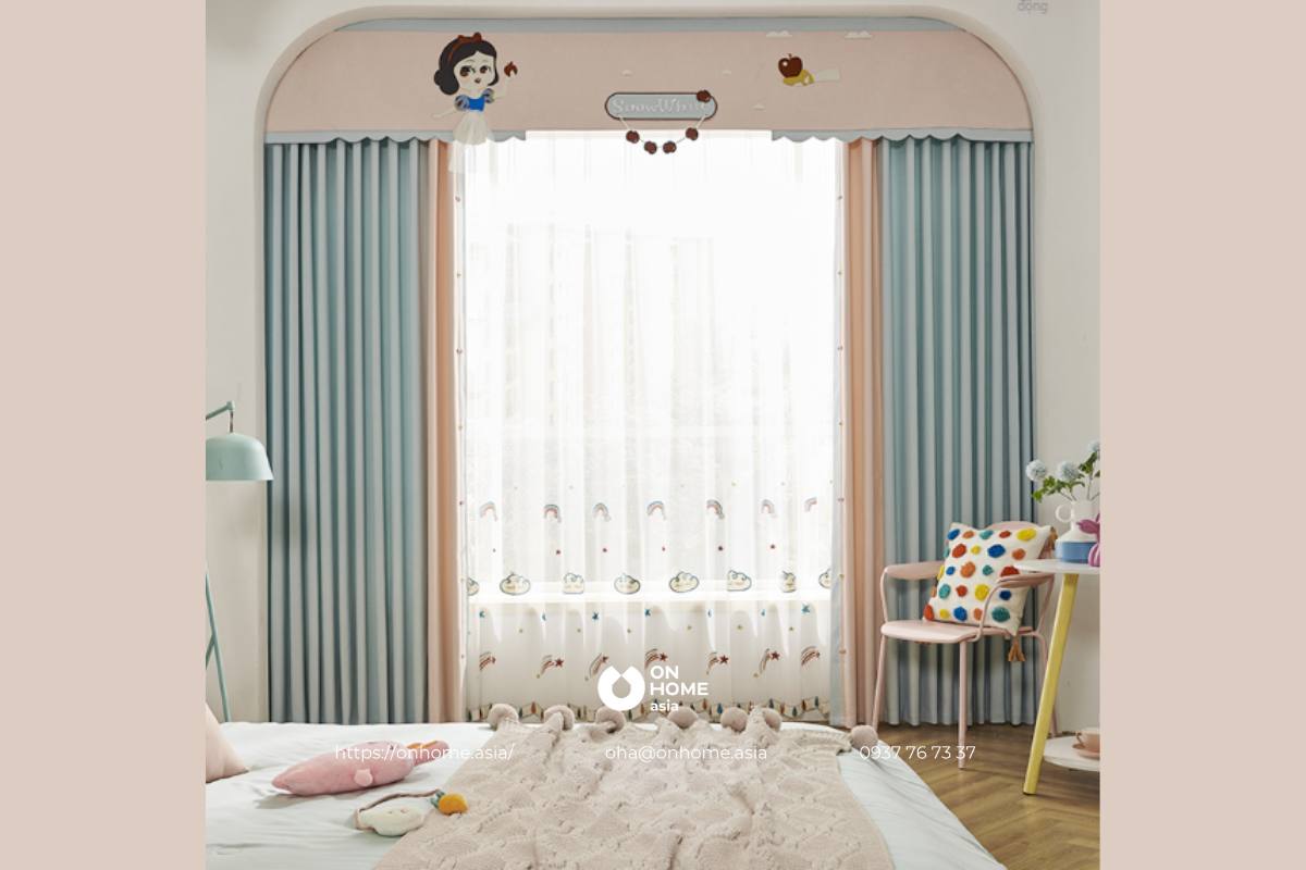 Rèm cửa sổ phòng ngủ bé gái dễ thương