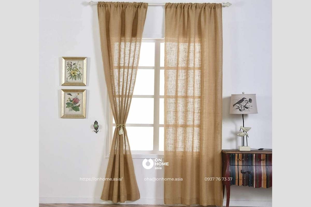 Rèm vải màu nâu đẹp