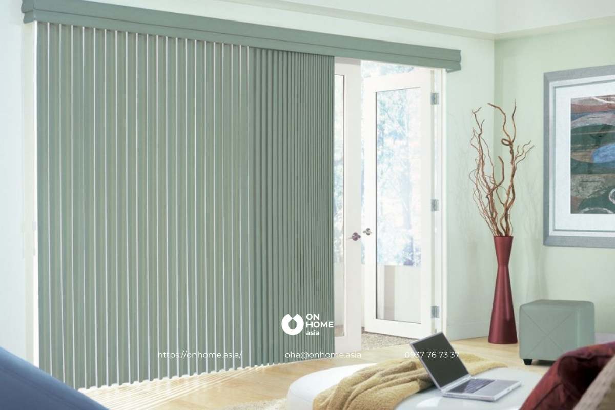 Rèm vải màu xanh đẹp