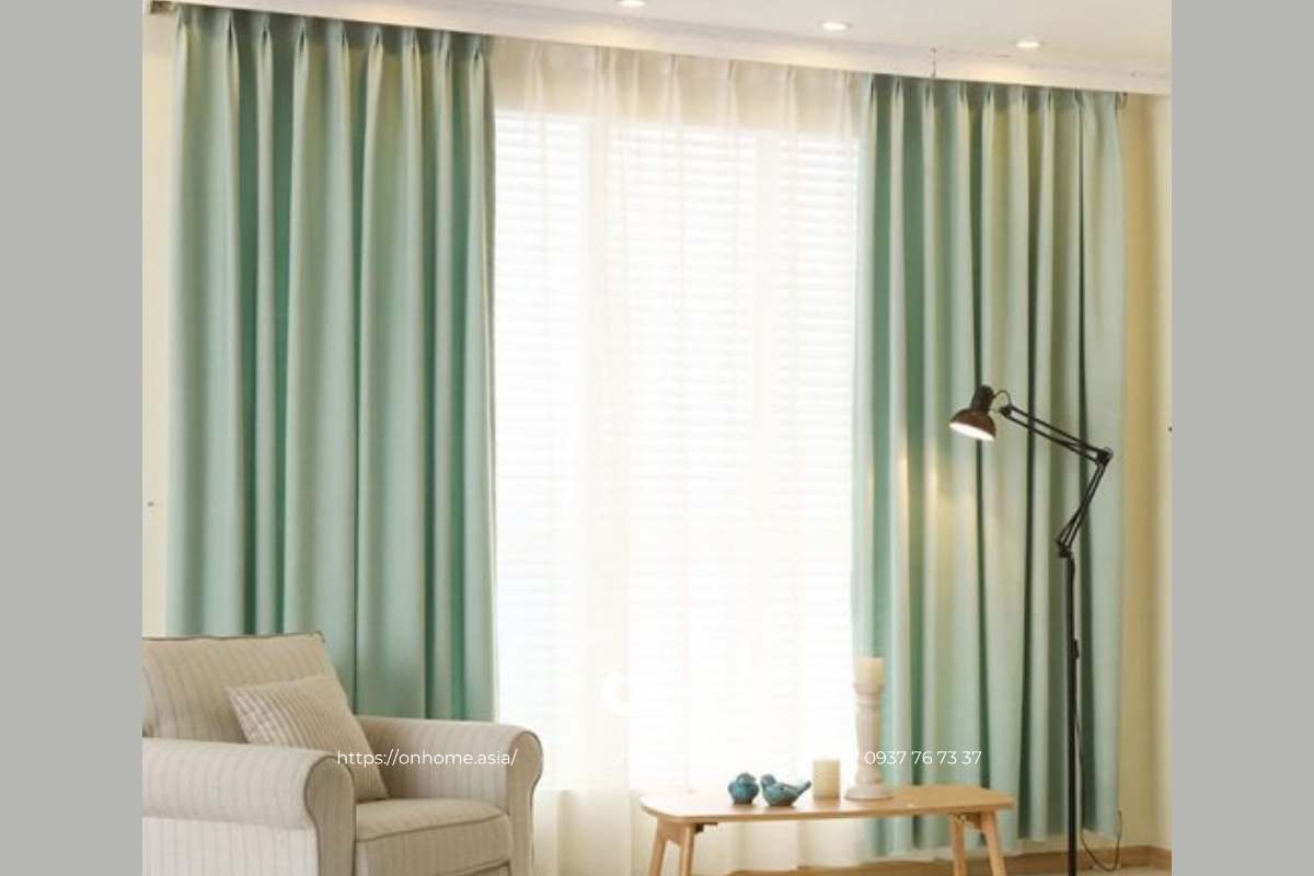 Rèm màu xanh lá đẹp