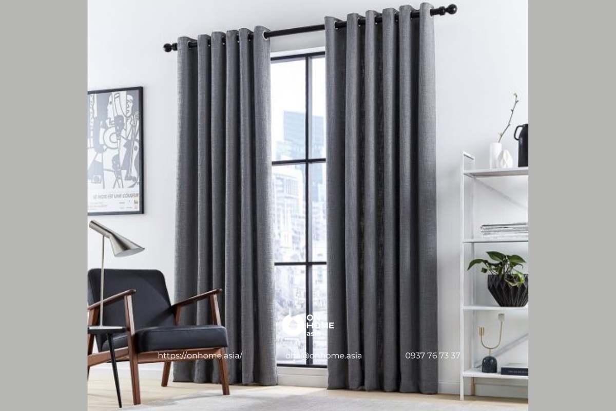 Rèm cửa màu xám cao cấp nhập khẩu