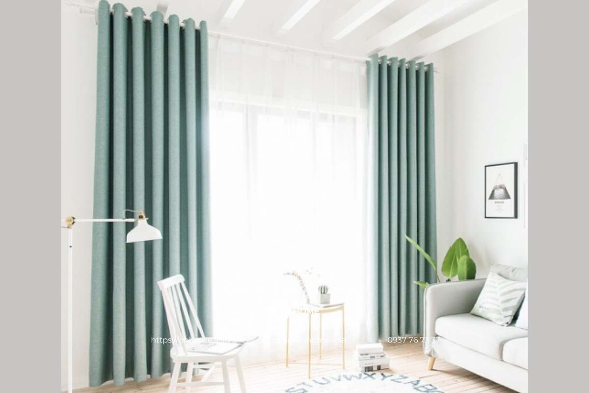 Rèm cửa đẹp màu xanh lạ mắt