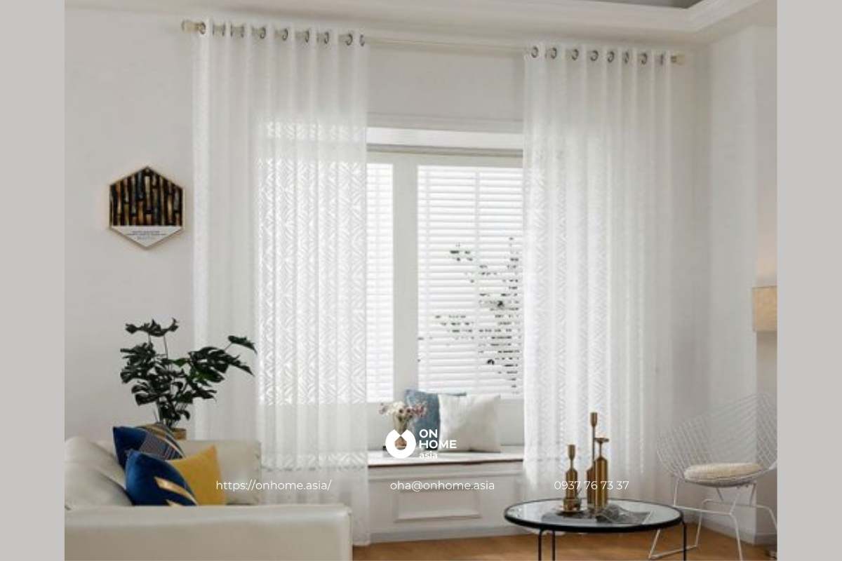Rèm voan màu trắng đẹp