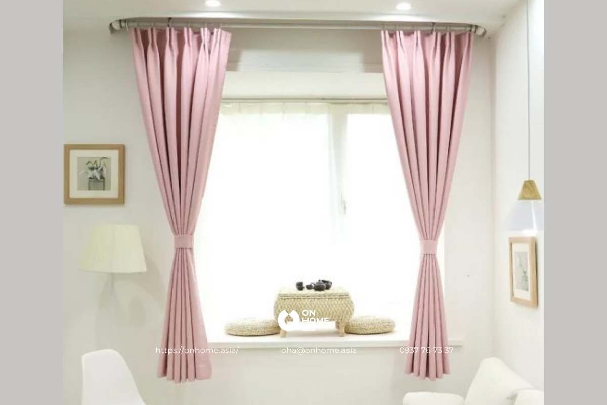 Rèm cửa màu hồng đẹp