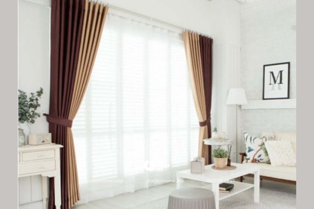 Rèm cửa chống nắng màu nâu đẹp