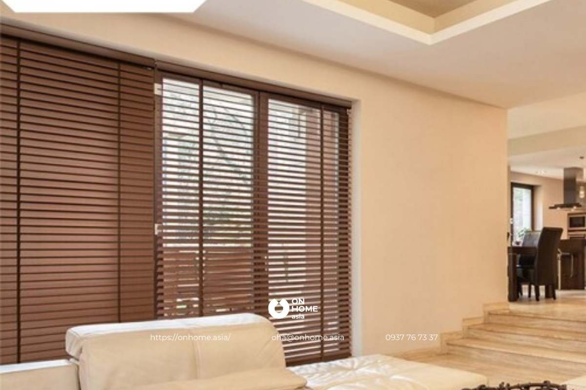 Rèm gỗ màu nâu đẹp