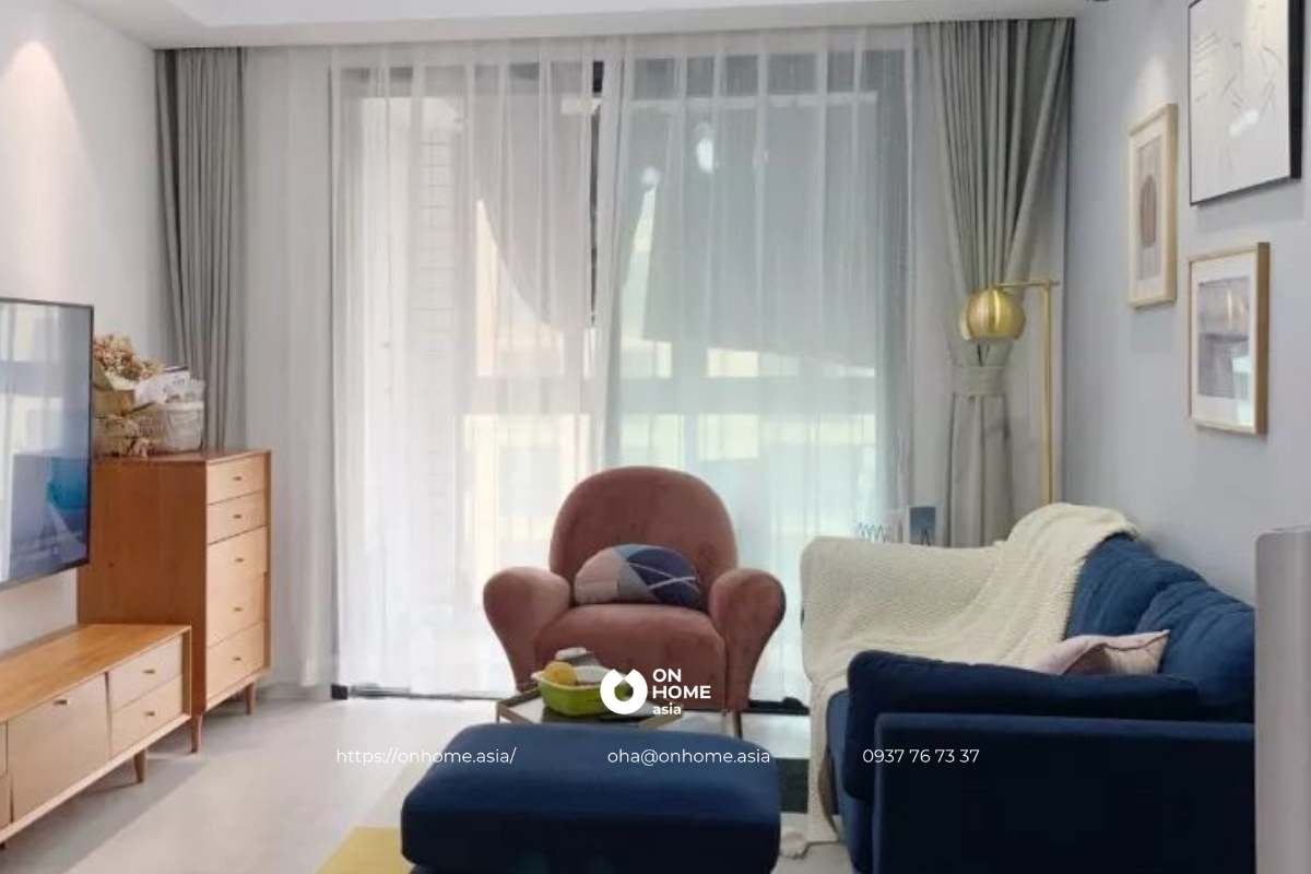 Rèm cao cấp 2 lớp trang trí phòng khách
