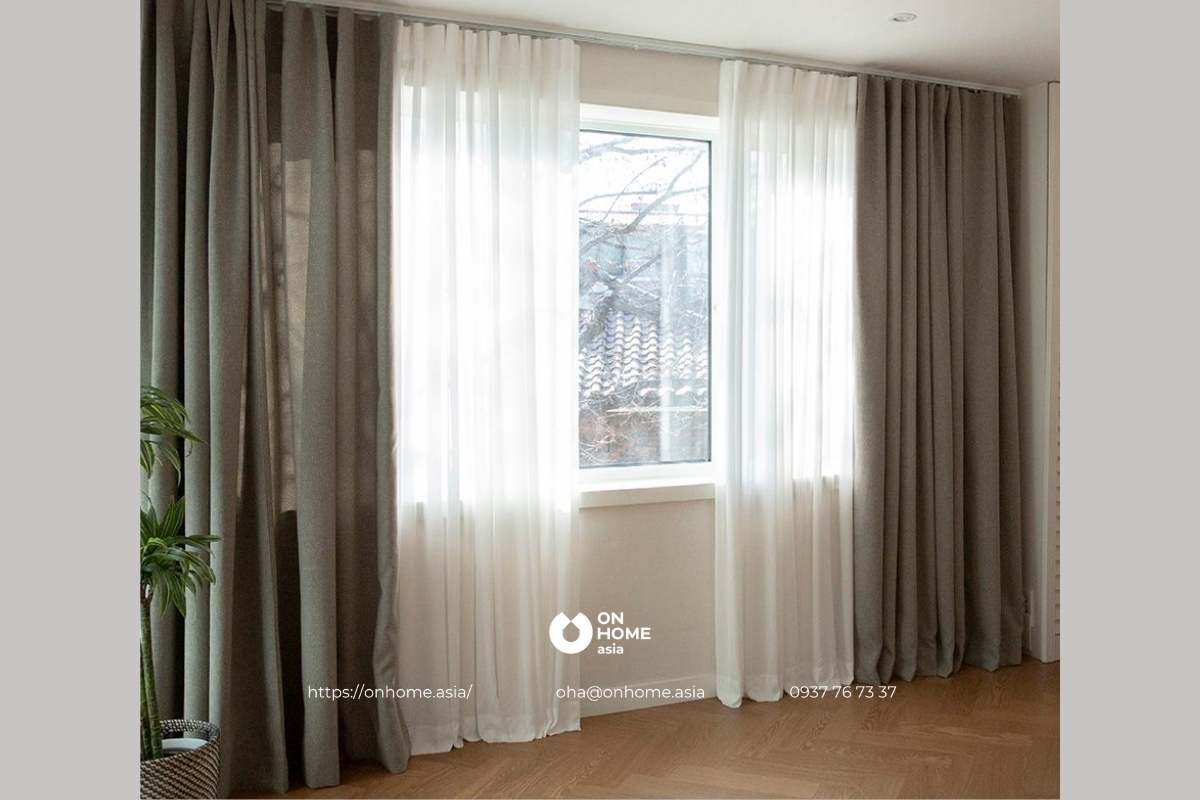 Rèm cửa phòng khách 2 lớp