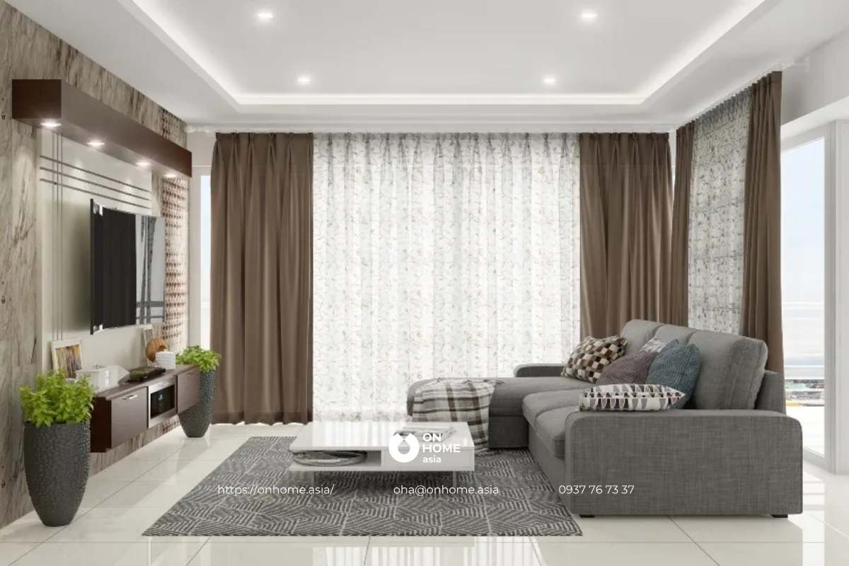 Rèm cửa phòng khách sang trọng