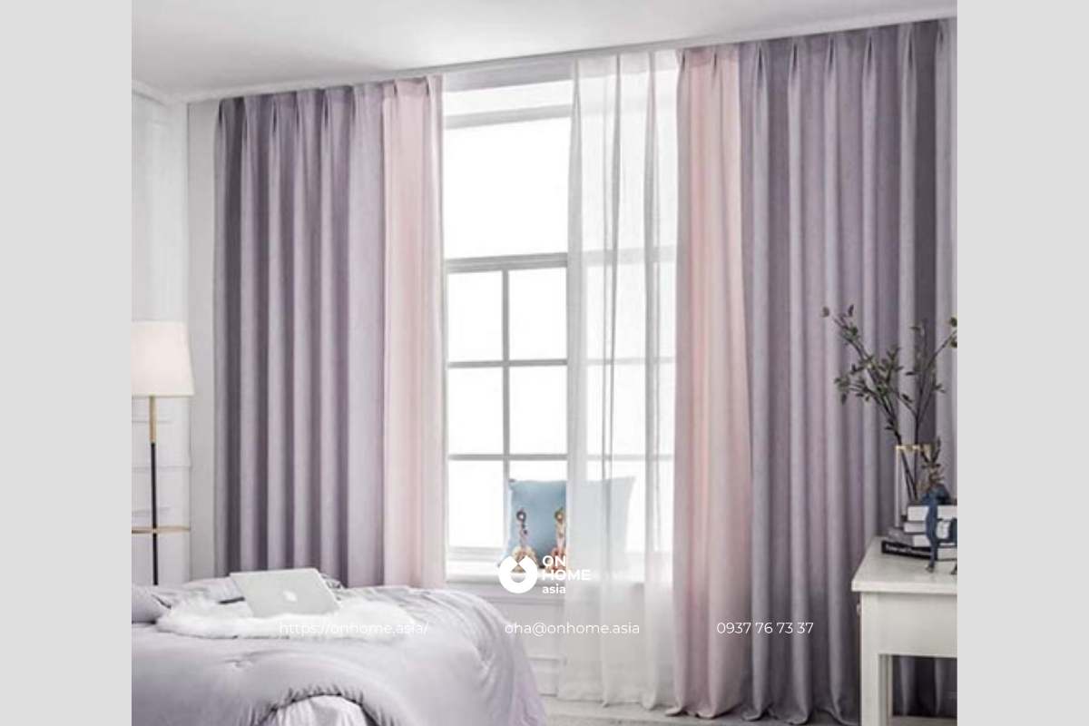 Rèm cửa phòng ngủ màu pastel cao cấp