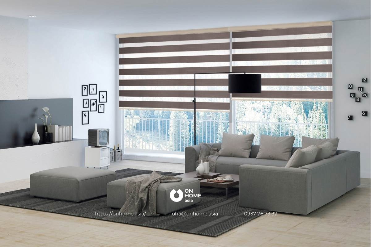 Rèm cửa cầu vồng phòng khách