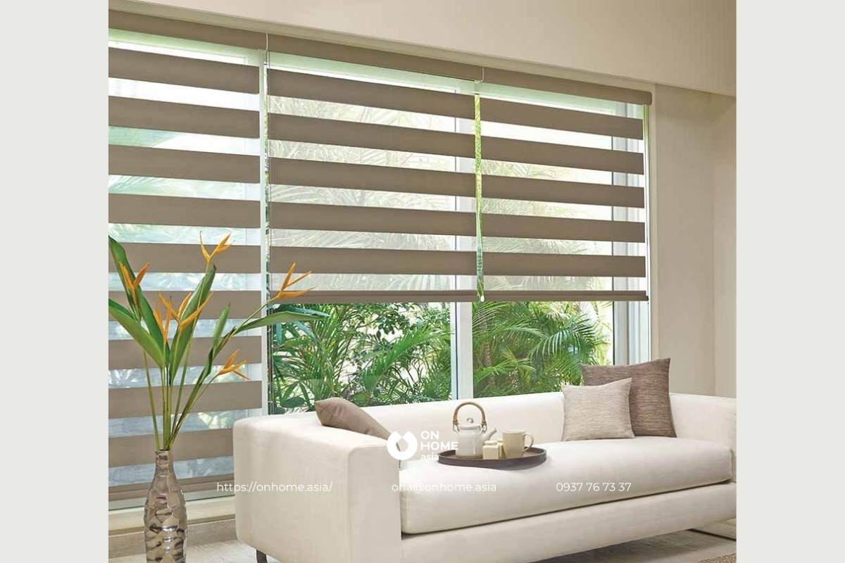 Rèm cửa cầu vồng phòng khách hiện đại