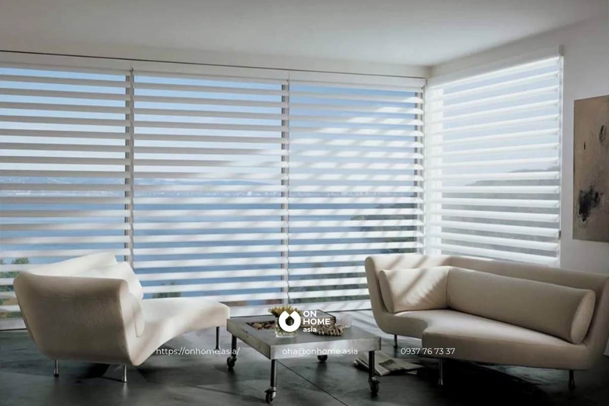 Rèm cầu vồng phòng khách đơn giản