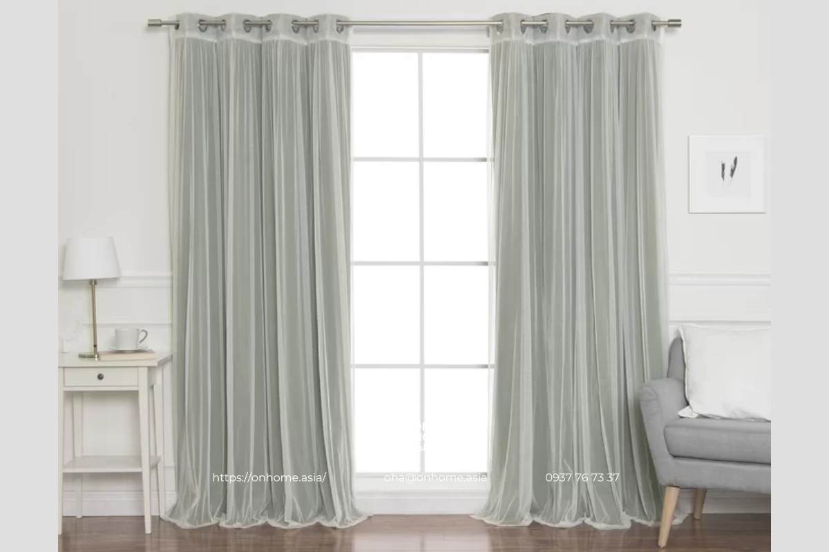 Rèm 2 lớp phòng khách đẹp