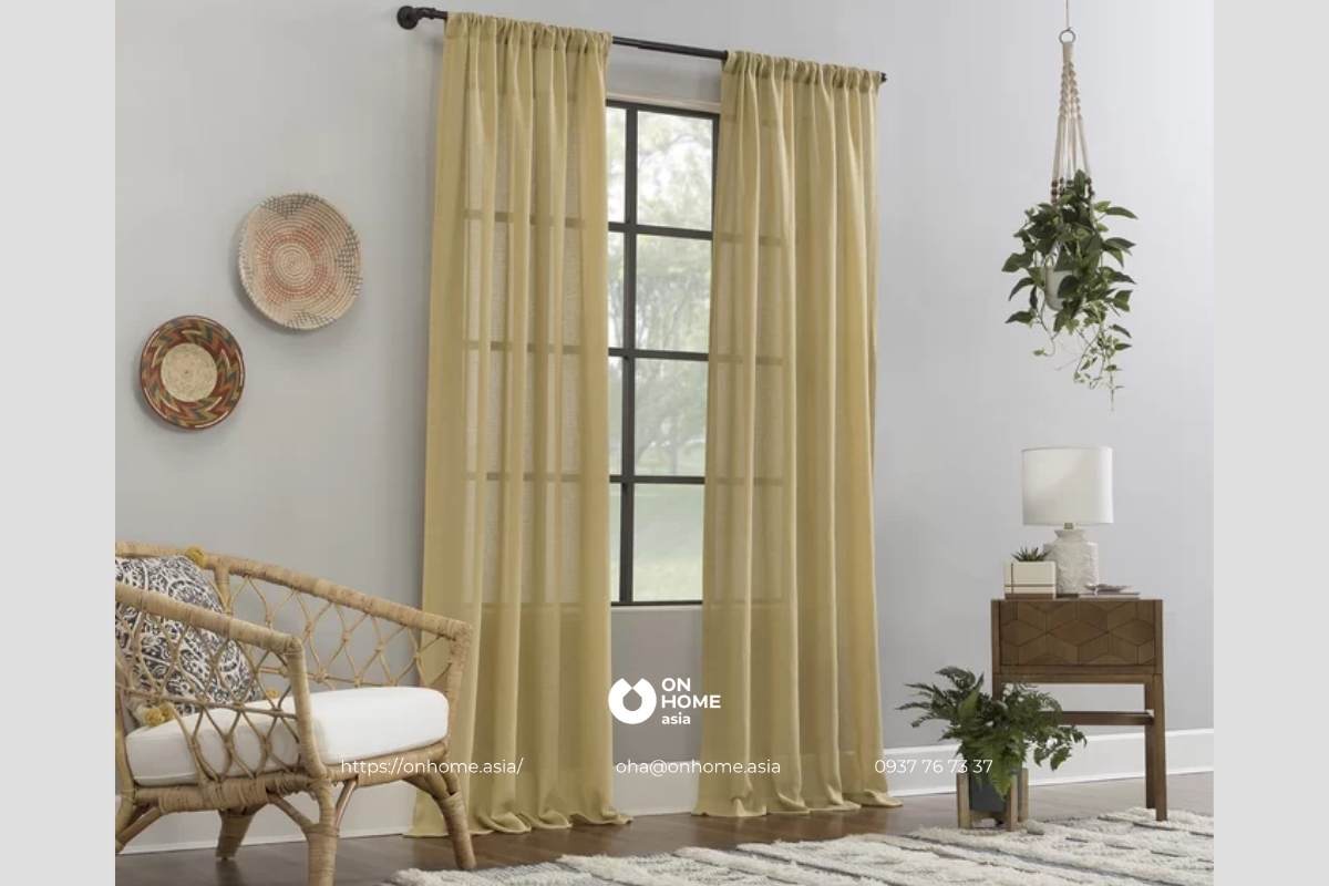 Rèm cửa sổ phòng khách&nbsp;màu nâu đẹp