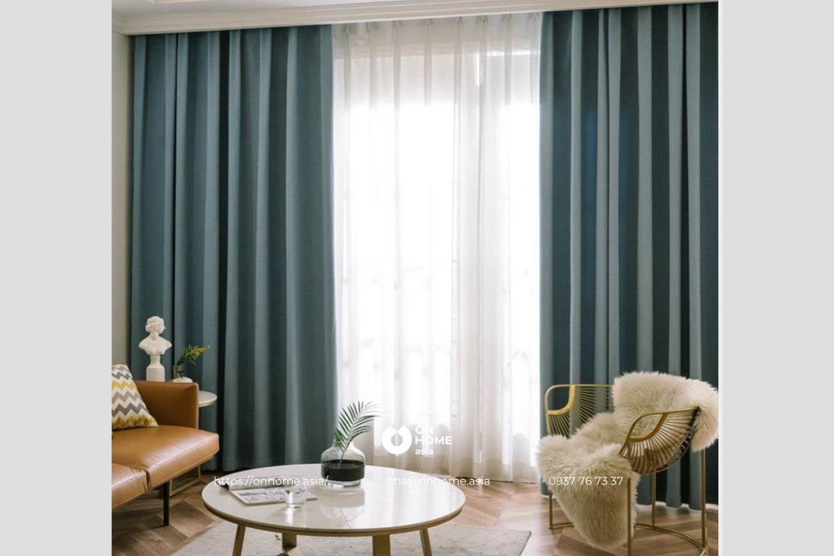 Rèm cửa chống nắng 2 lớp hiện đại