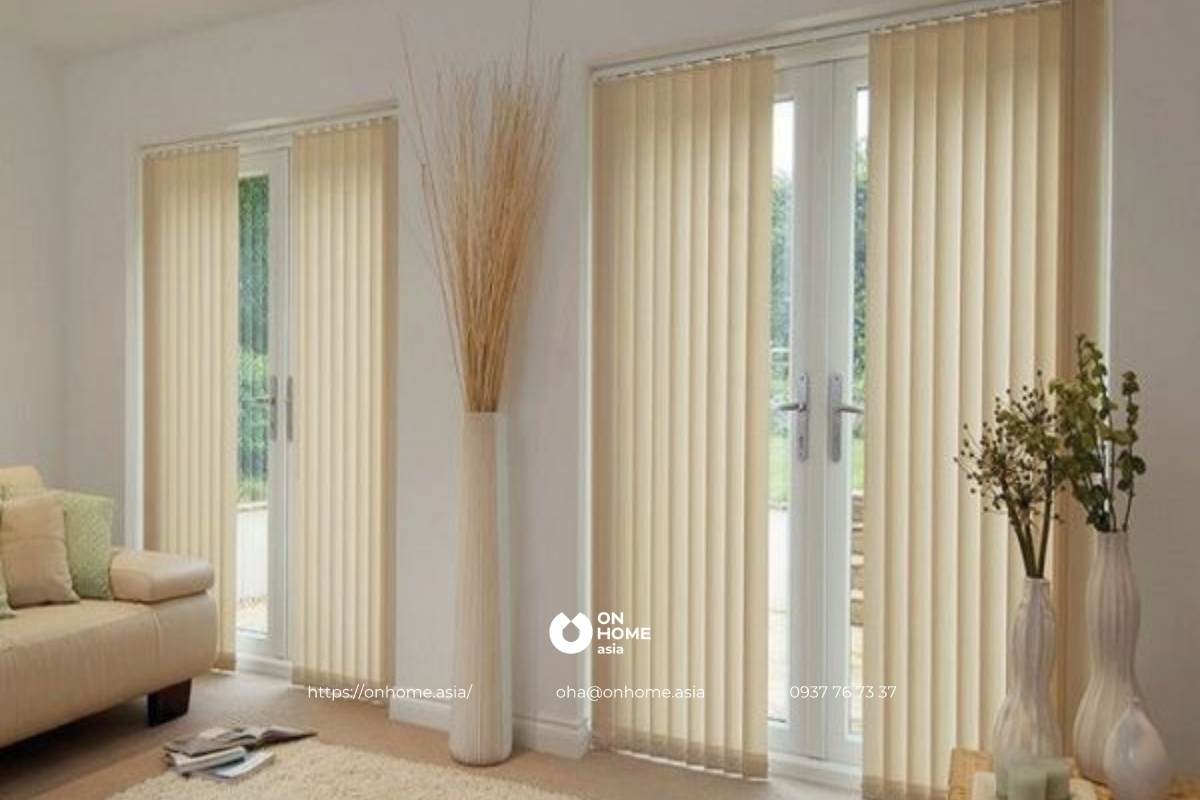 Rèm lá dọc phòng kem đẹp