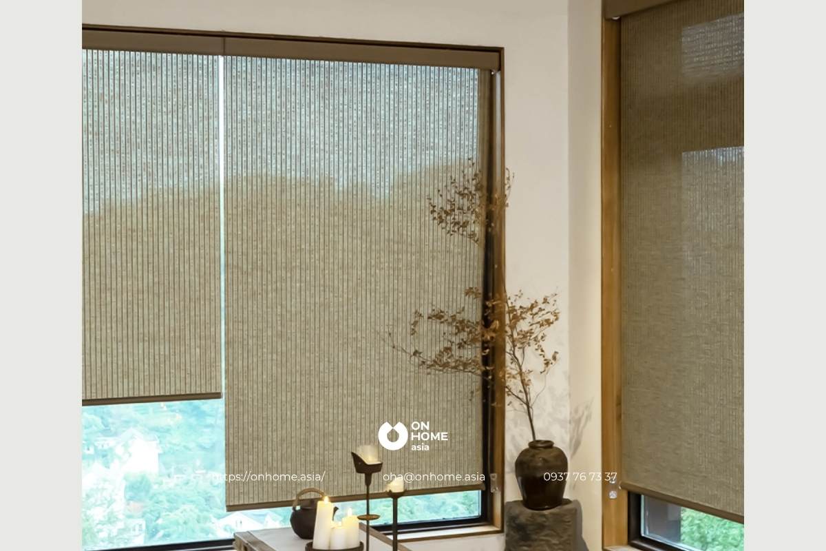 Rèm cuốn tre cửa sổ phòng khách