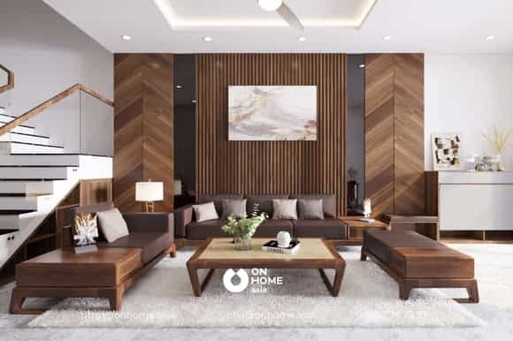 Mẫu Sofa Gỗ Óc Chó hiện đại, sang trọng