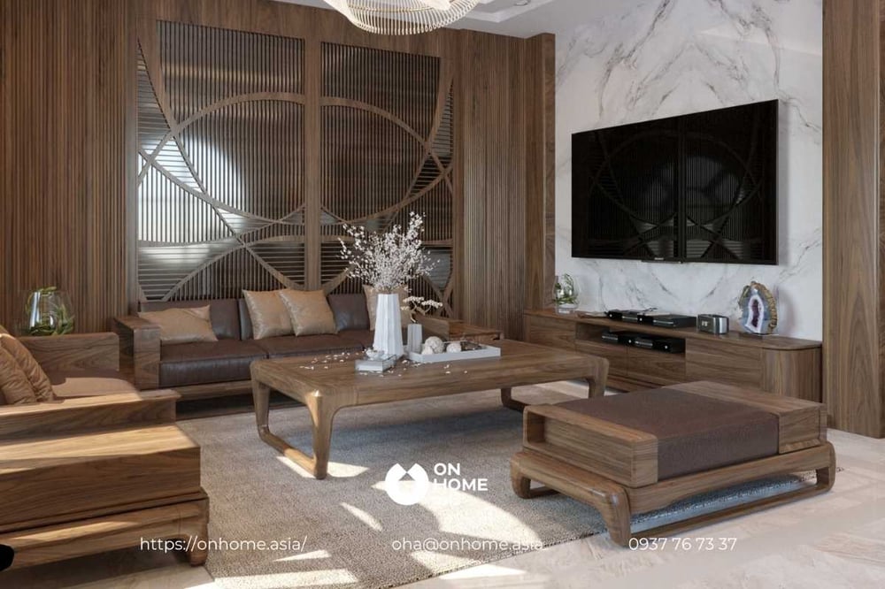 Mẫu Sofa gỗ Óc thiết kế tinh tế với vẻ đẹp phương Đông