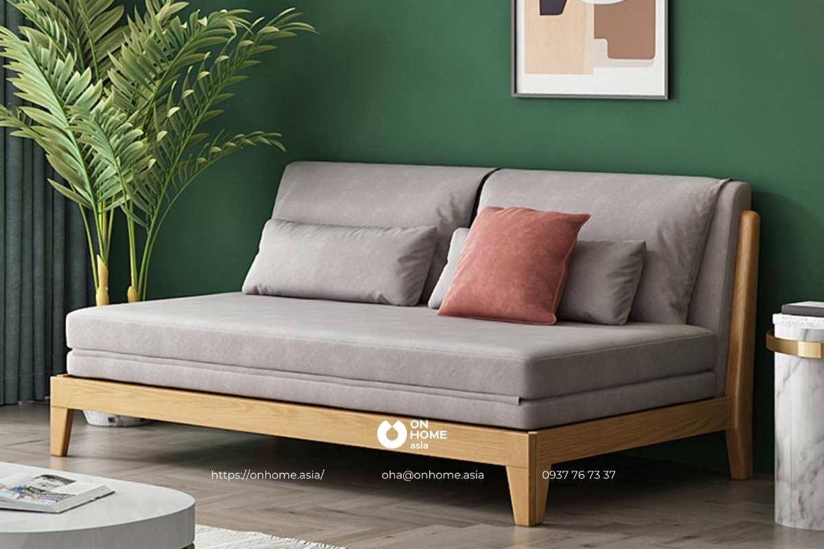 Giường sofa gấp gọn màu xám đẹp