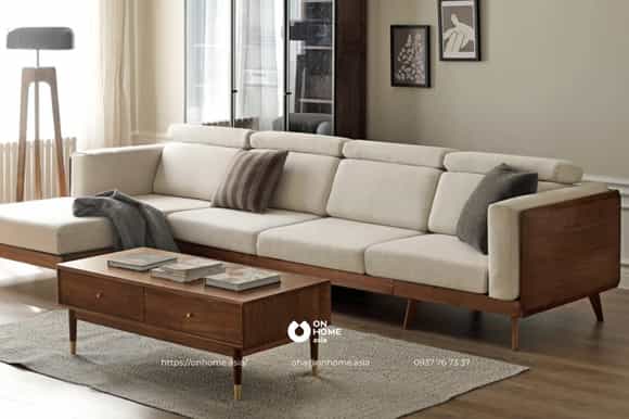 Ghế sofa gỗ bọc nỉ cao cấp