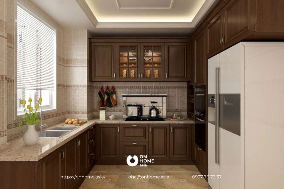 Tủ bếp gỗ Óc Chó